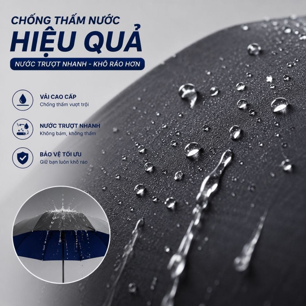 Hình ảnh chi tiết: Ô Che Mưa Cỡ Lớn MK416 – Dù Cao Cấp Gập Gọn, Tự Động, Chống Gió Lật, Chống Tia UV