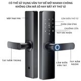  Khóa Cửa Thông Minh Kachi MK40 – Mở Khóa App Tuya + Vân tay + Chìa khóa + Thẻ từ + Mã số 