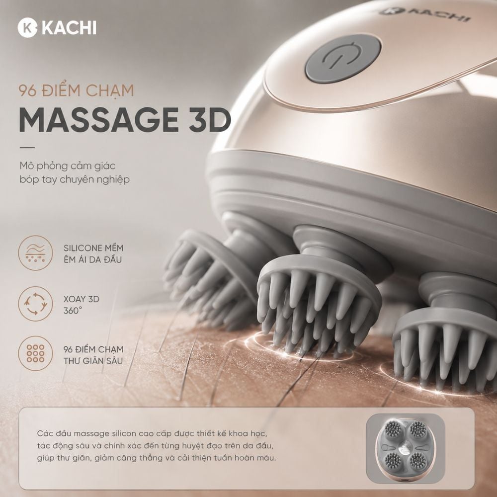 Hình ảnh chi tiết: Máy Massage Đầu Không Dây Kachi MK399 – Giải Pháp Thư Giãn Hiệu Quả Cho Người Bận Rộn