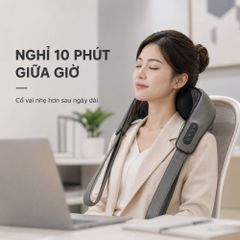 Máy massage cổ vay gáy 6D Kachi MK395 mô phỏng bàn tay người, chạy pin không dây tiện lợi