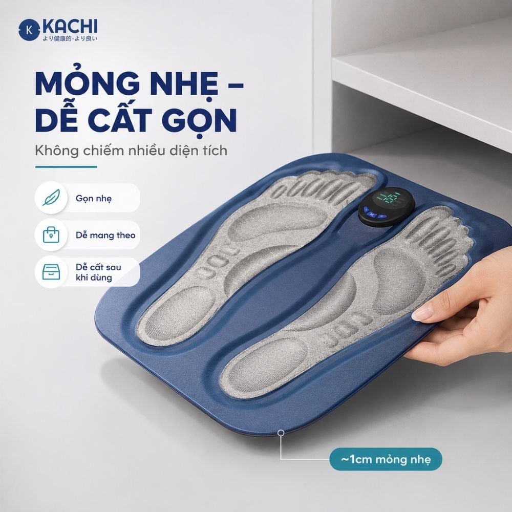 Thảm Massage Chân Xung Điện Kachi MK424 Pin Sạc - Giảm Đau Mỏi, Cải Thiện Tuần Hoàn Máu