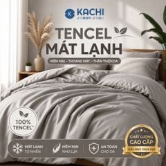 Bộ Drap Lụa Tencel 100% – Mát Lạnh, Mềm Mịn (Size 1m6/1m8 – Bọc Nệm Dày 20cm) MK445 Kachi