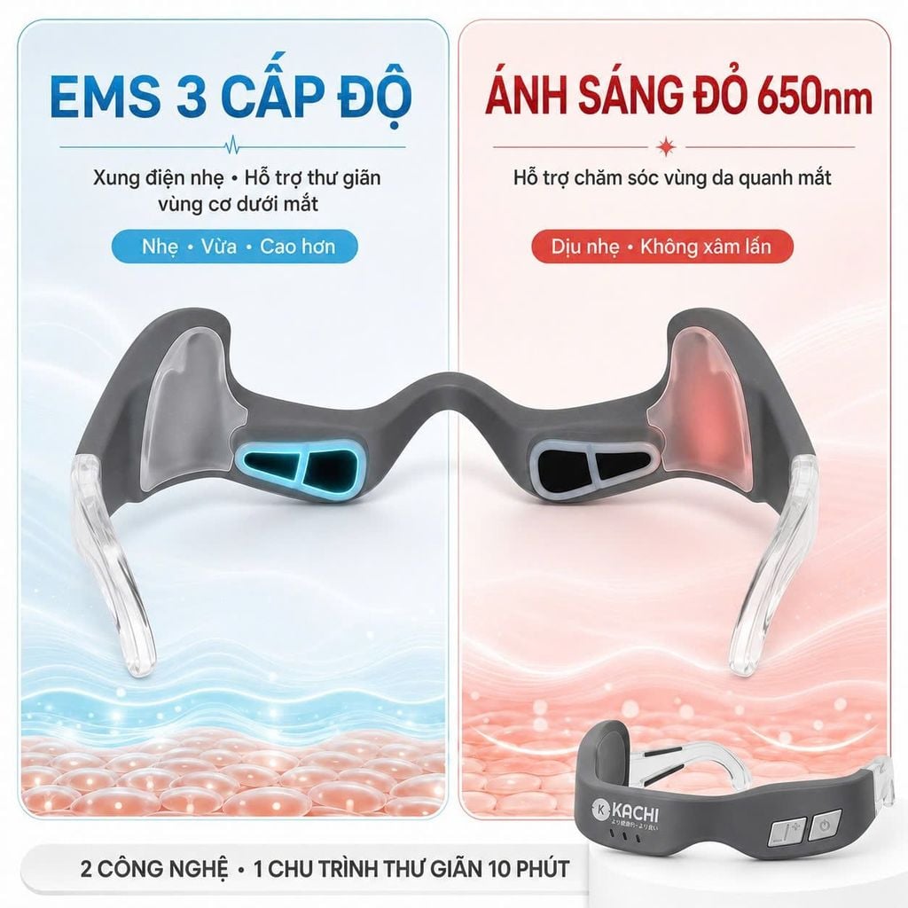 Máy Massage Mắt Kachi MK472: Giải Pháp Công Nghệ Đánh Bay Quầng Thâm và Ánh Sáng Đỏ Tăng Sinh Collagen