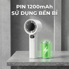 Quạt Cầm Tay Kachi MK442 – 120 Cấp Độ Gió Tuabin, Màn Hình LED Hiển Thị Pin, Bảo Hành 18 Tháng