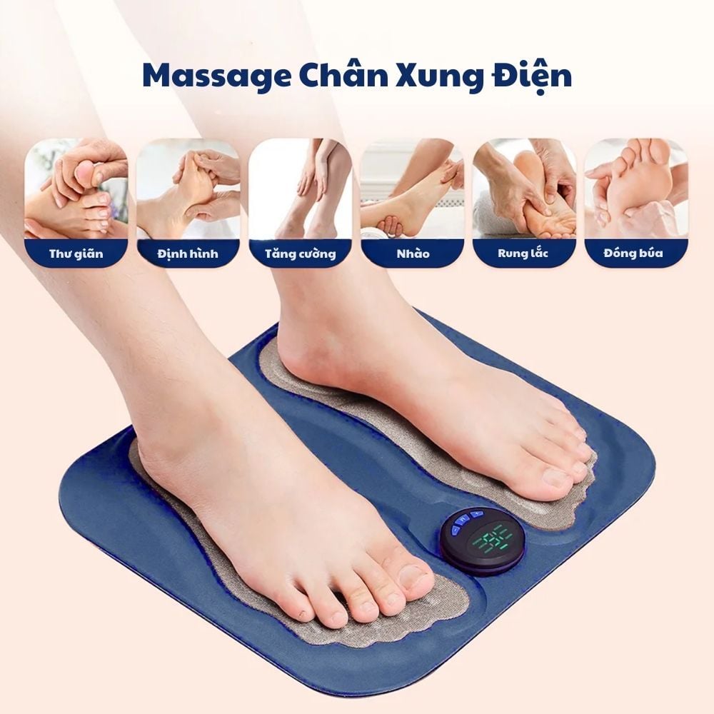 Thảm Massage Chân Xung Điện Kachi MK424 Pin Sạc - Giảm Đau Mỏi, Cải Thiện Tuần Hoàn Máu