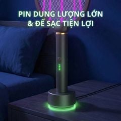 Đèn muỗi có chức năng vợt muỗi Kachi MK386 với đế sạc tích hợp