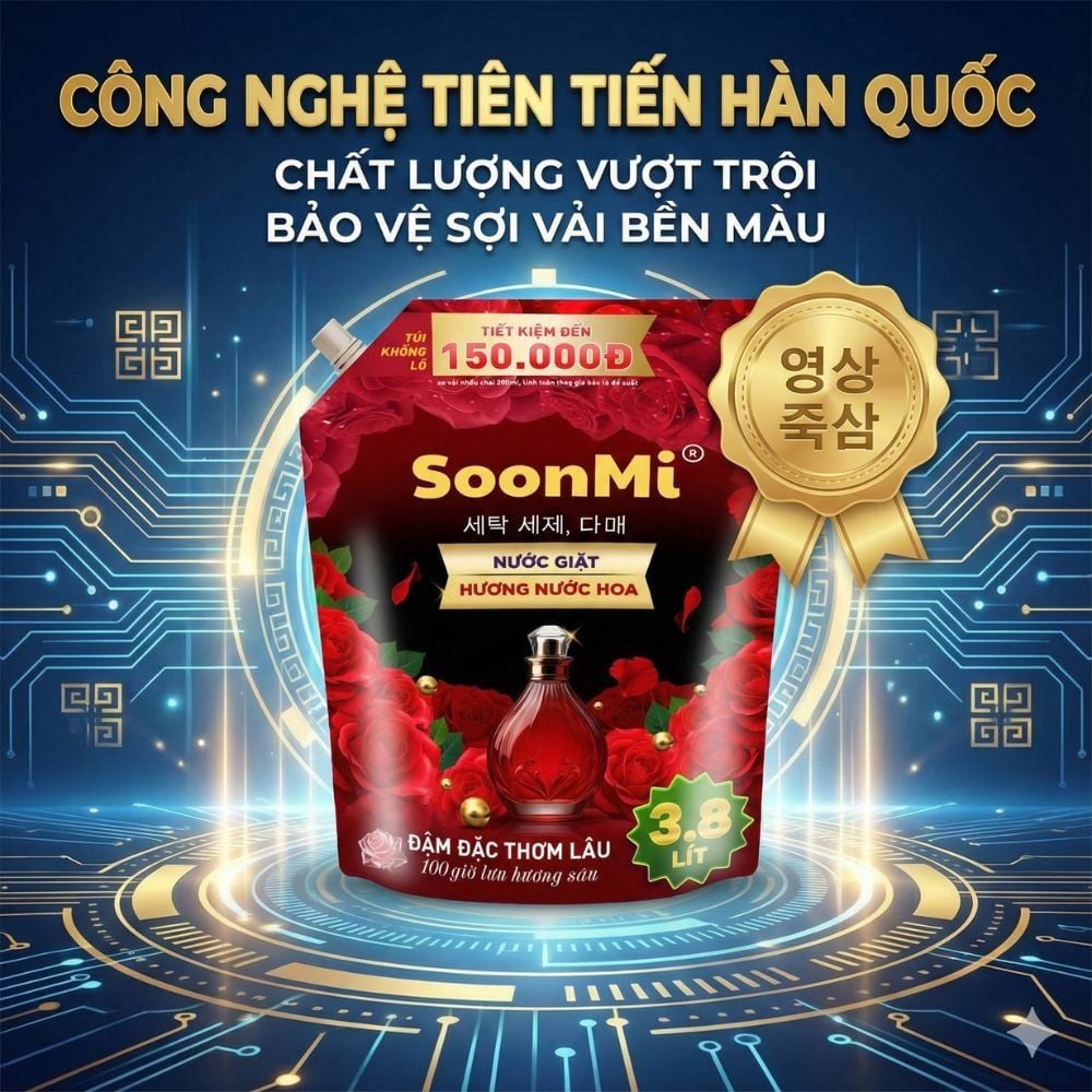 Nước giặt hương nước hoa Soonmi túi lớn 3.8L MK