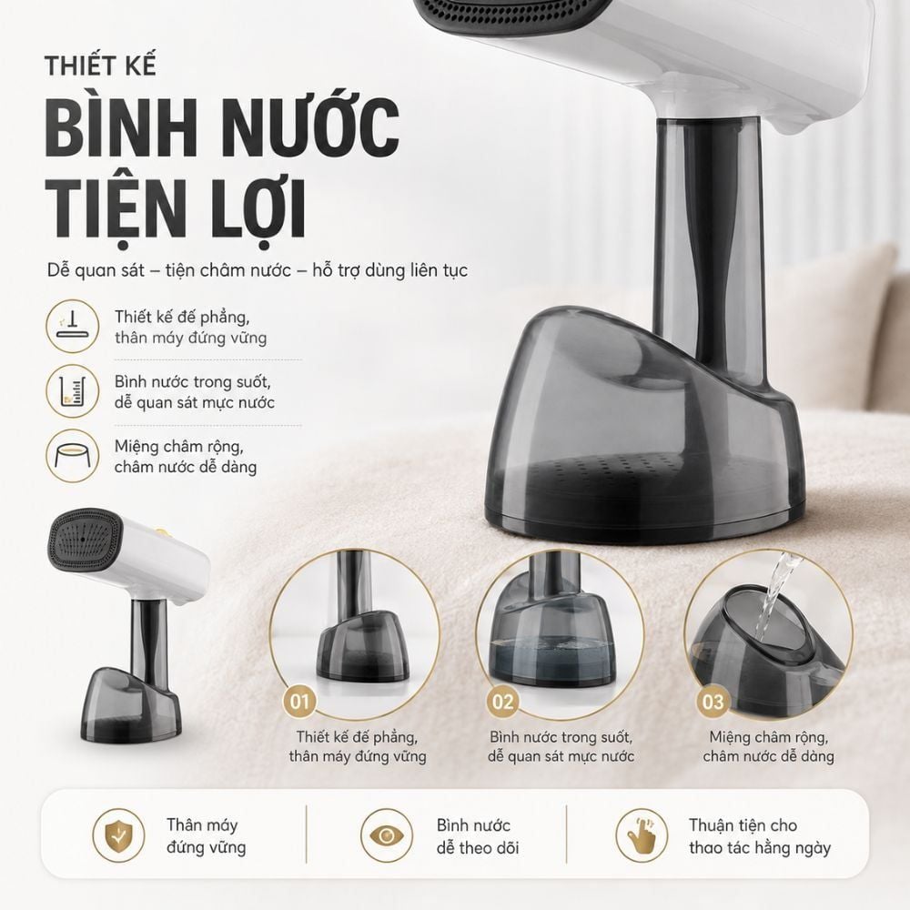 Hình ảnh chi tiết: Bàn Ủi Hơi Nước Hút Giữ Vải Kachi MK475 – Giữ Vải Ổn Định, Ủi Phẳng Dễ Hơn