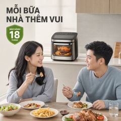 Nồi chiên không dầu Mishio MK474 12L - Cảm ứng, cửa kính quan sát