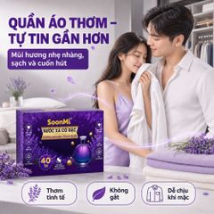 Nước xả cô đặc - Giấy Thơm Quần Áo SoonMi Hương Lavender - Nước Xả Cô Đặc Cho Máy Sấy (Hộp 40 Tờ) MK