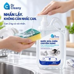 Nước rửa chén Dr Cleany 2kg – Ít bọt, không mùi, không hương liệu