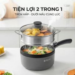Nồi nấu đa năng Mishio MK321 |  Dung tích 1.5L kèm xửng hấp inox 304