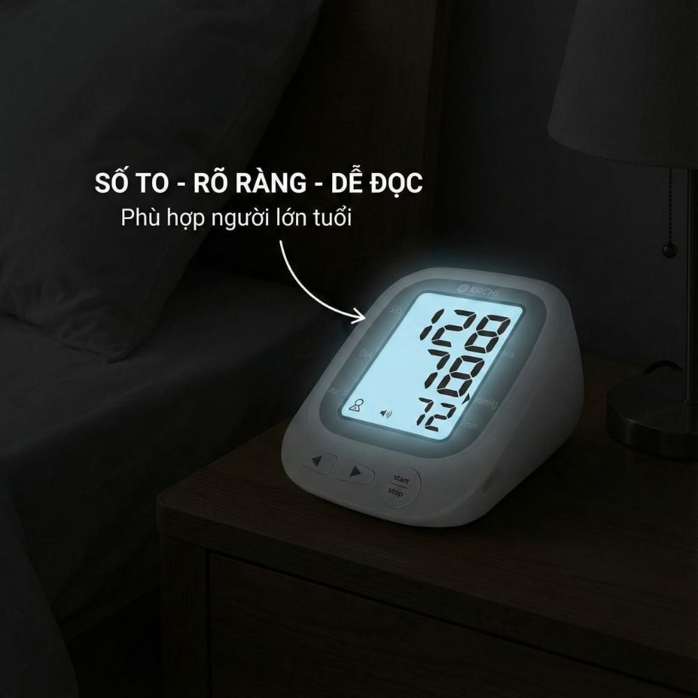 Máy đo huyết áp bắp tay Kachi JN-163B MK | Trợ lý AI đọc kết quả tiếng Việt | Hỗ trợ người cao tuổi mắt kém