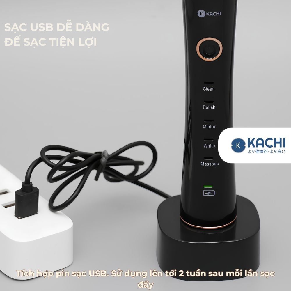 Bàn chải điện Kachi MK455 rung sóng âm dòng cao cấp