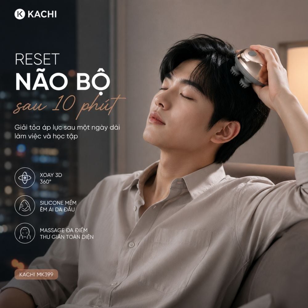 Hình ảnh chi tiết: Máy Massage Đầu Không Dây Kachi MK399 – Giải Pháp Thư Giãn Hiệu Quả Cho Người Bận Rộn