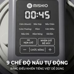 Nồi Cơm Điện Áp Suất Lòng Sứ Dưỡng Sinh Mishio MK396 dung tích 0.8L cho 1-2 người – Bí Quyết Cho Cơm Gạo Lứt