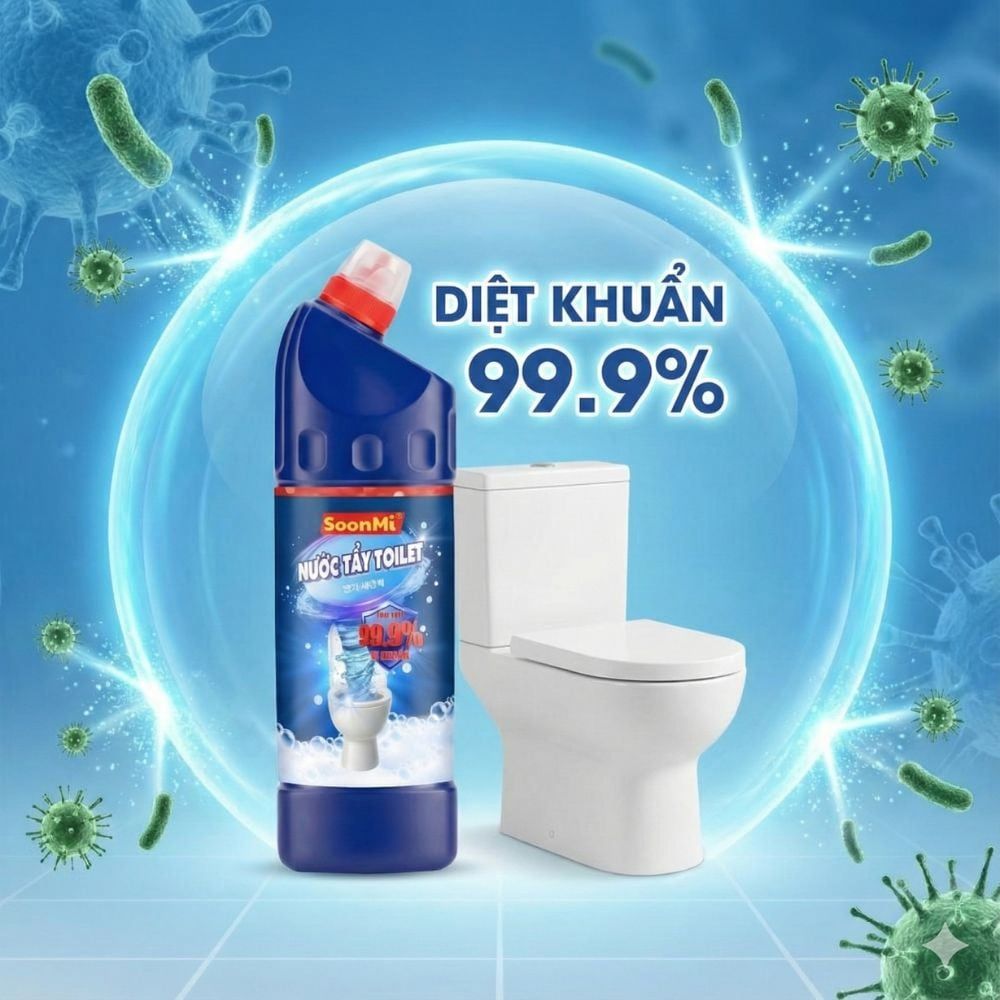 Nước Tẩy Toilet SoonMi 880ml - Diệt 99.9% Vi Khuẩn, Tẩy Sạch Vết Ố Vàng MK
