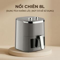 Nồi Chiên Không Dầu 8 Lít Mishio MK391 - Dung Tích Khổng Lồ, Nướng Nguyên Con Gà, Giá Cực Rẻ
