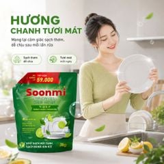 Nước Rửa Chén Soonmi Hương Chanh 1.2kg & 3kg - Sạch Bong Kin Kít, An Toàn Da Tay MK