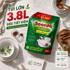 Nước rửa chén hương Quế Soonmi túi lớn 4KG - Dung tích 3.8L MK