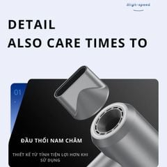 Máy Sấy Tóc Tốc Độ Cao Kachi ION (110.000 vòng/phút) - Sấy Nhanh, Chăm Sóc Tóc Ion Âm, Kiểm Soát Nhiệt NTC