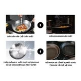  Chảo Inox đáy từ 3 Lớp Mishio (Size 22, 24, 26, 28, 30cm) MK433, MK434, MK435, MK436, MK437 – Đúc Nguyên Khối, Đáy Từ, An Toàn Vượt Trội 