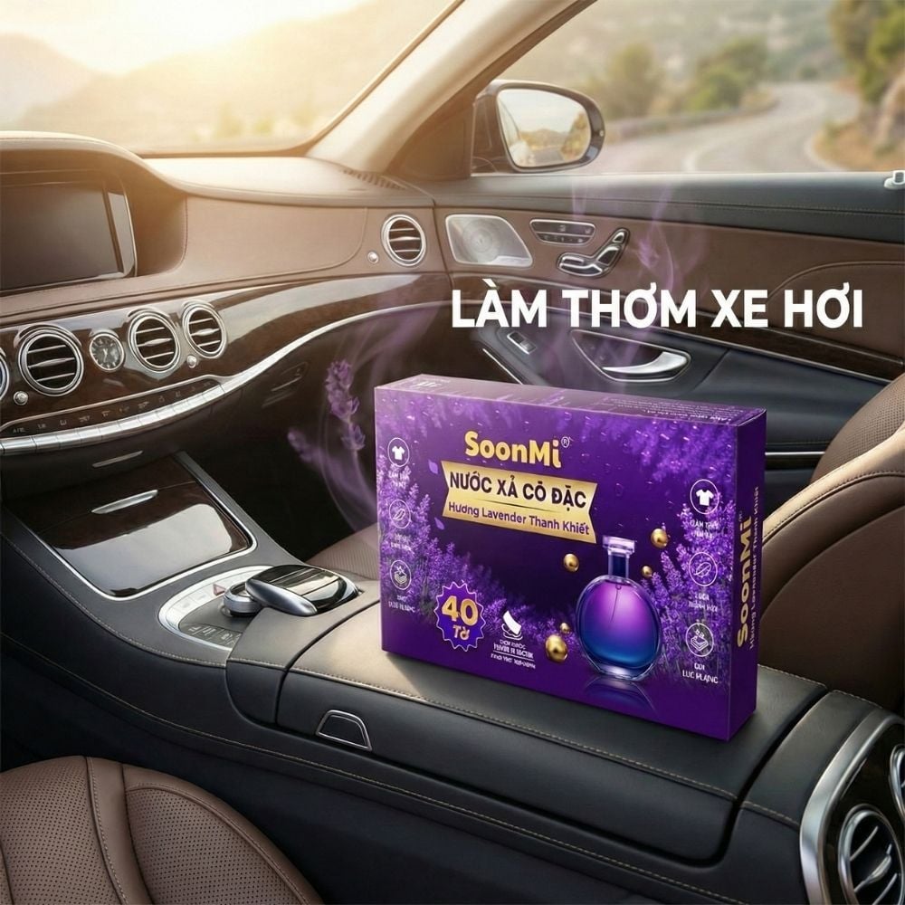 Nước xả cô đặc - Giấy Thơm Quần Áo SoonMi Hương Lavender - Nước Xả Cô Đặc Cho Máy Sấy (Hộp 40 Tờ) MK