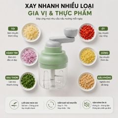 Máy Xay Tỏi Ớt Cầm Tay Mishio MK463 - Xoay tay siêu bền, dễ tháo lắp vệ sinh
