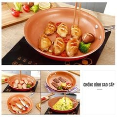 Chảo Chống Dính Đáy Từ Mishio (Size 20, 25, 30cm) MK430 MK431 MK432 - Chống Dính Gốm Cao Cấp, An Toàn Sức Khỏe, Dùng Cho Mọi Loại Bếp