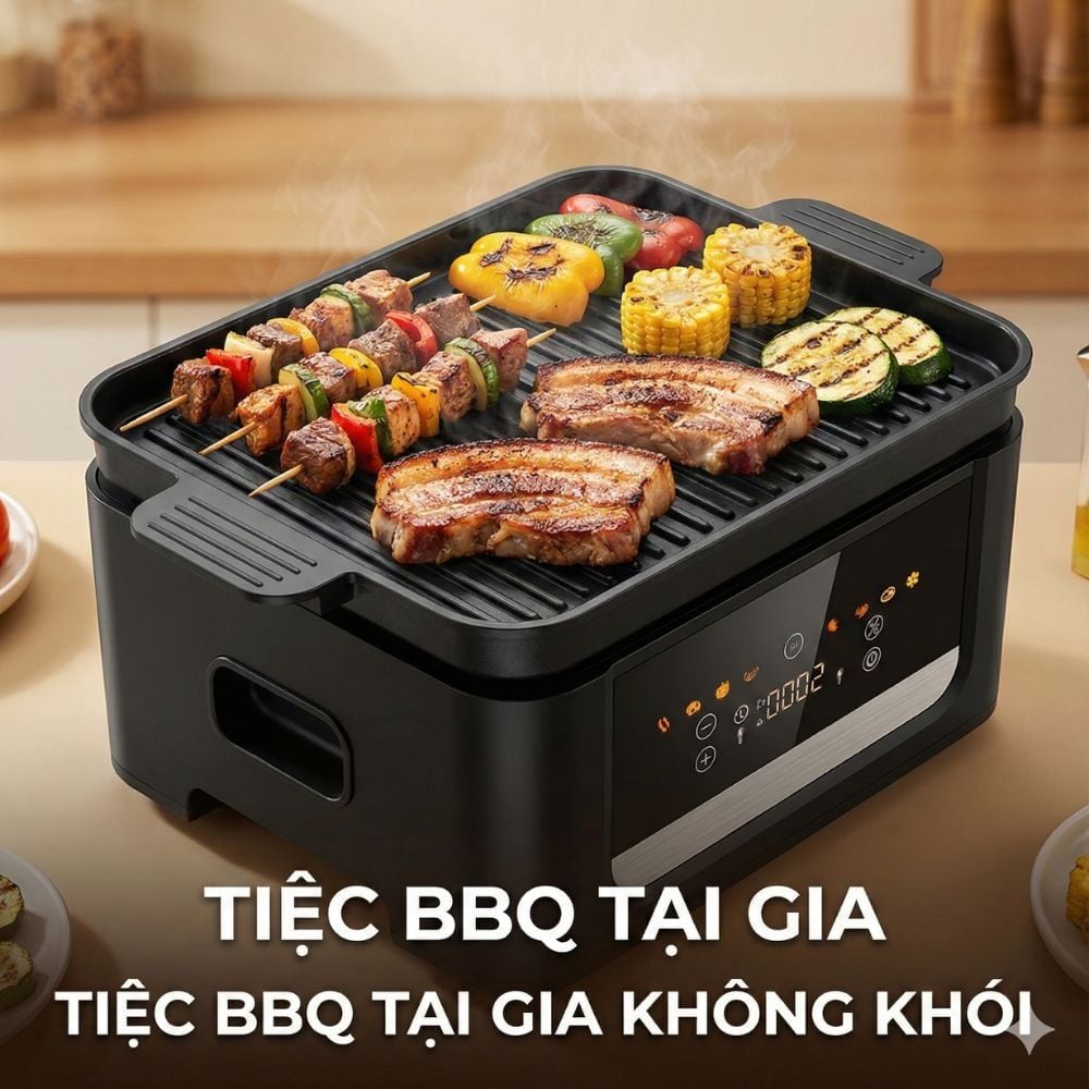 Nồi Chiên Không Dầu Kèm Vỉ Nướng 2-in-1 Mishio MK407: Nâng Tầm Món Ngon, Tiện Lợi Vượt Trội