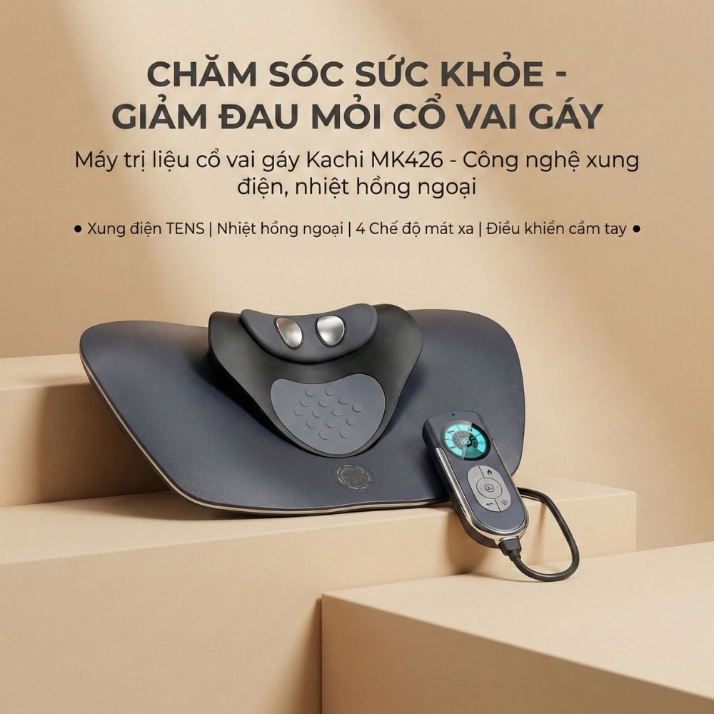 Máy Trị Liệu Cổ Vai Gáy Kachi MK426 - Giải Pháp Giảm Đau Mỏi, Phục Hồi Cột Sống Cổ Tại Nhà