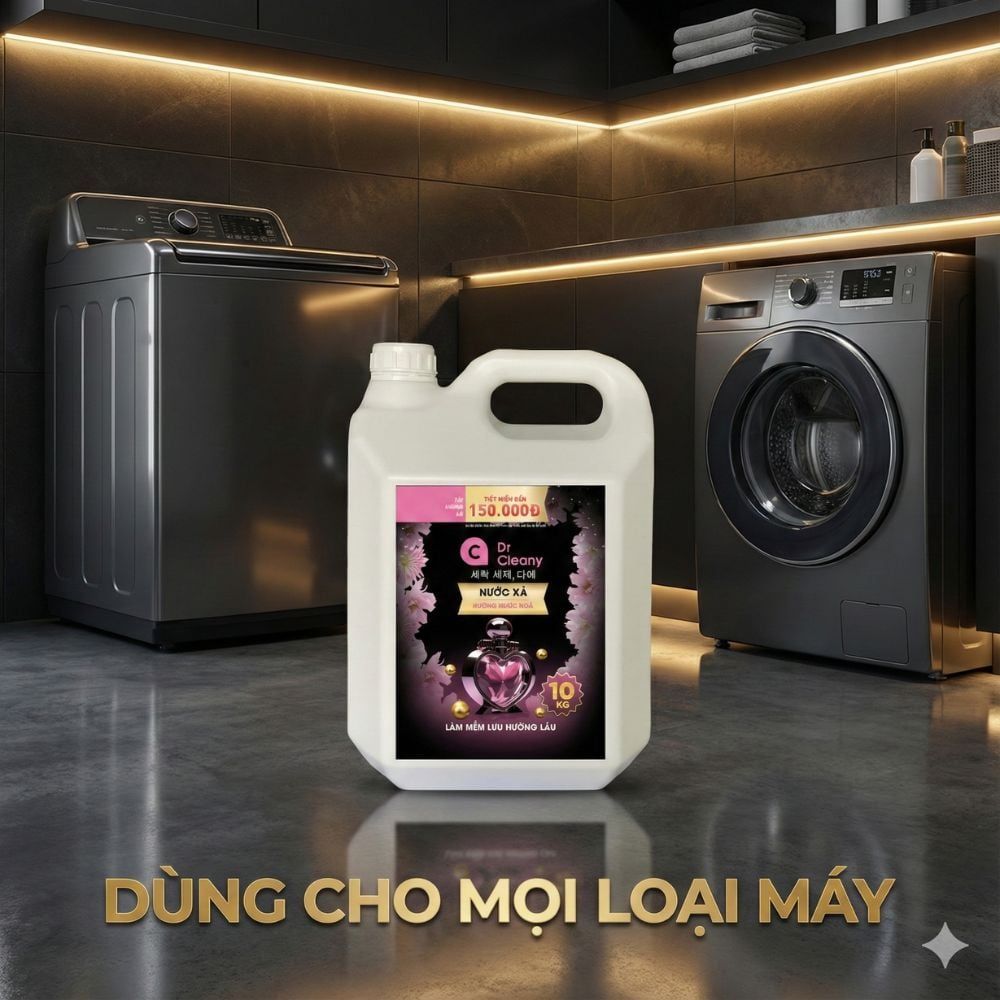 Nước xả Dr Cleany 10KG (Đen) - Lưu Hương Lâu, Mềm Vải | Chuyên Dụng Giặt Ủi MK