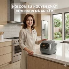 Nồi cơm điện lòng sứ dưỡng sinh Mishio MK365 chống dính tự nhiên trọn đời không bong tróc