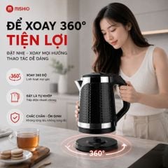 Bình đun siêu tốc Mishio MK403 / MK461 dung tích 1.8L vỏ nhựa cách nhiệt chống bỏng