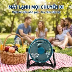 Quạt Để Bàn Tích Điện Kachi MK443 – Gió Turbo Mạnh Mẽ, Xoay 360 Độ, Thiết Kế Di Động Đa Năng