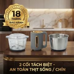 Máy Xay Thực Phẩm Đa Năng Mishio MK444 (2.0L) - Cối Thủy Tinh tặng cối Inox 304 Phân Loại Thực Phẩm Sống Chín