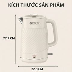 Bình Đun có chức năng giữ nhiệt 1.7 Lít Mishio MK385 inox 304