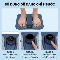 Thảm Massage Chân Xung Điện Kachi MK424 Pin Sạc - Giảm Đau Mỏi, Cải Thiện Tuần Hoàn Máu
