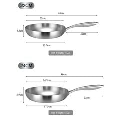 Chảo Inox đáy từ 3 Lớp Mishio (Size 22, 24, 26, 28, 30cm) MK433, MK434, MK435, MK436, MK437 – Đúc Nguyên Khối, Đáy Từ, An Toàn Vượt Trội
