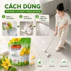 Nước Lau Sàn Soonmi 3kg Dạng Túi - Sạch Bóng, Khử Khuẩn, Thơm Mát MK