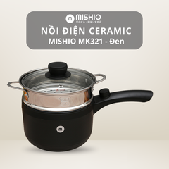 Nồi nấu đa năng Mishio MK321 |  Dung tích 1.5L kèm xửng hấp inox 304