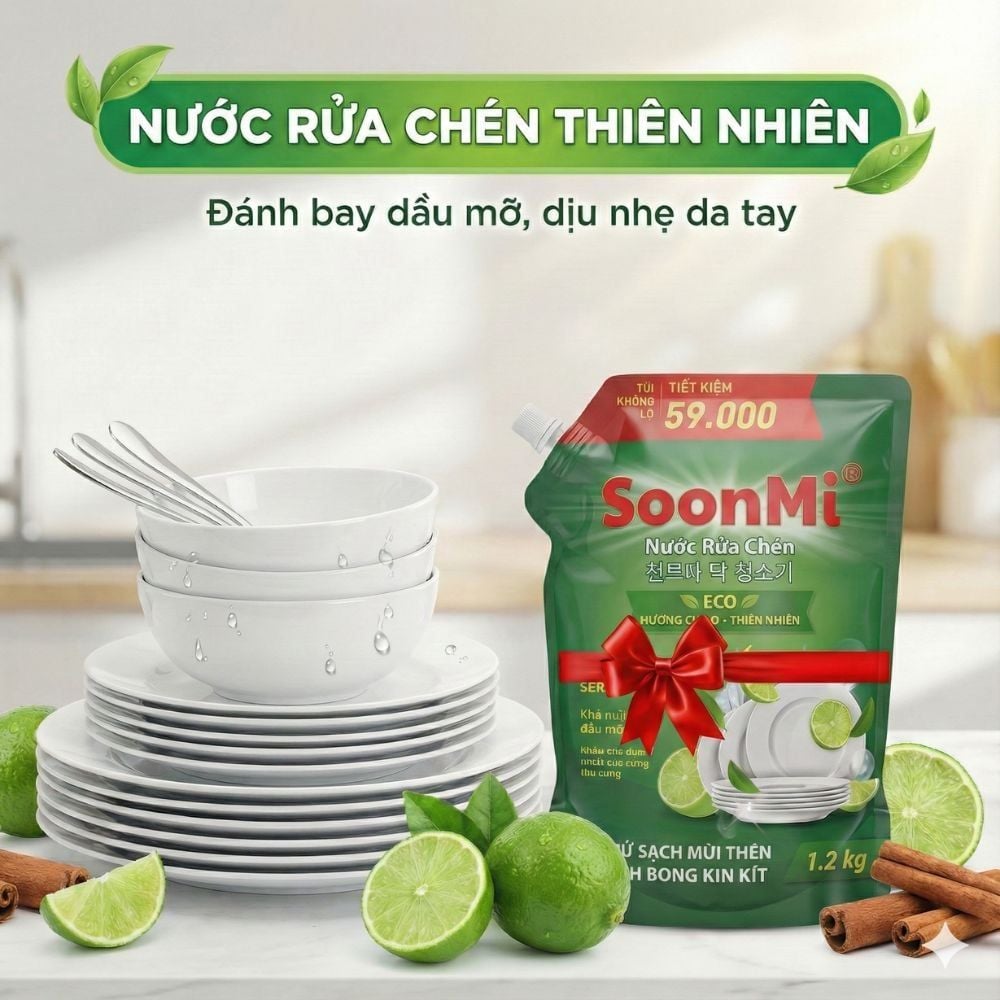 Combo Sạch thơm: Nước giặt + Nước xả + Nước lau sàn Tặng thêm nước rửa chén