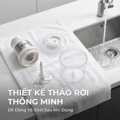 Máy Xay Mini Mishio MK389 - Dung Tích 0.8L, Xay Đồ Ăn Dặm, Gia Vị, Đồ Khô, Công Suất 250W Mạnh Mẽ