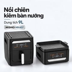 Nồi Chiên Không Dầu Kèm Vỉ Nướng 2-in-1 Mishio MK407: Nâng Tầm Món Ngon, Tiện Lợi Vượt Trội