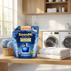 Nước Giặt Xả 2 Trong 1 Soonmi 3kg Đậm Đặc - Công Nghệ Hạt Lưu Hương Ngọc Trai Lên Tới 3 Tuần MK