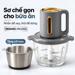 Máy Xay Thực Phẩm Đa Năng Mishio MK444 (2.0L) - Cối Thủy Tinh tặng cối Inox 304 Phân Loại Thực Phẩm Sống Chín