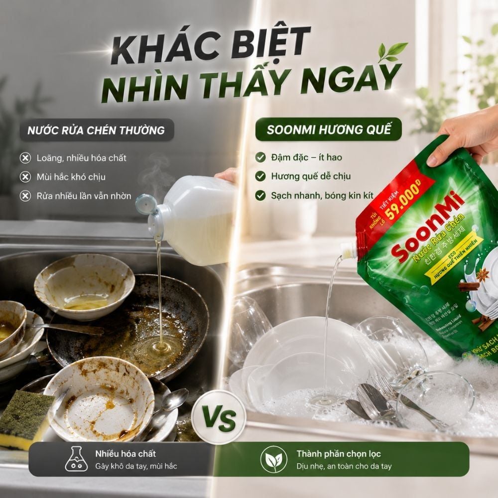 Hình ảnh chi tiết: Nước rửa chén hương Quế Soonmi túi lớn 4KG – Dung tích 3.8L MK