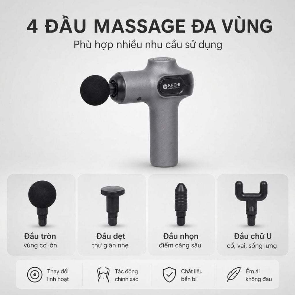 Máy massage cầm tay Kachi MK377 với 9 cấp độ rung