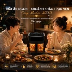 Nồi chiên không dầu thủy tinh Mishio MK373 | Dung tích 7 lít lòng nồi không bong tróc gỉ sét