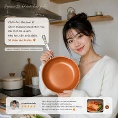 Chảo Chống Dính Đáy Từ Mishio (Size 20, 25, 30cm) MK430 MK431 MK432 - Chống Dính Gốm Cao Cấp, An Toàn Sức Khỏe, Dùng Cho Mọi Loại Bếp